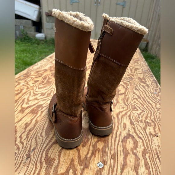 TIMBERLAND WOMENS BETHEL BROWN LEATHER SIDE ZIP EARTH KEEPER BOOTS SZ 6.5 - Picture 4 of 16